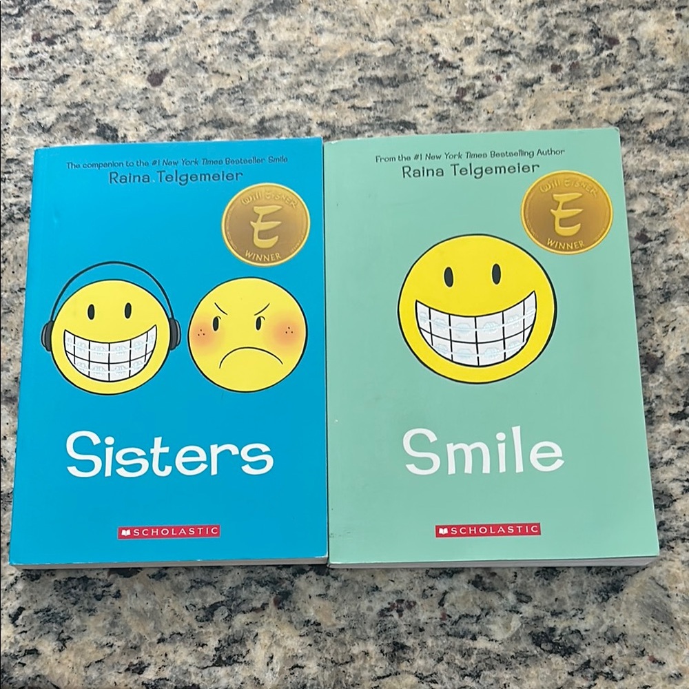 3 books - Scholastic's 'Sisters' Smile' ‘Drama’ Graphic Novels